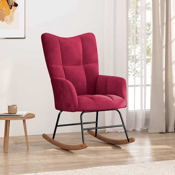 Maison Exclusive - Bordeaux punainen samettinen keinutuoli