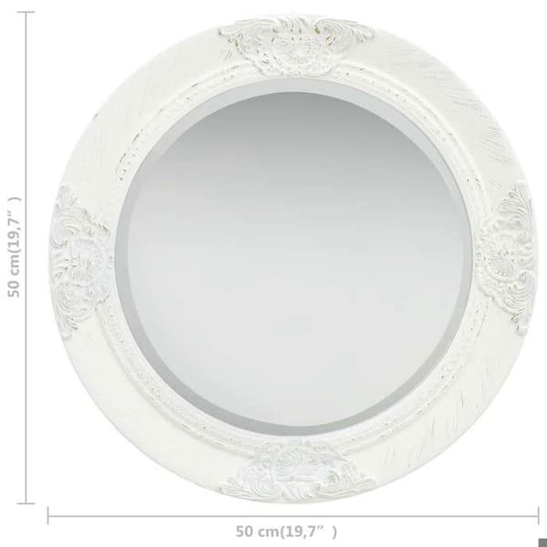 Maison Exclusive - Barockstil väggspegel 50 cm Vit