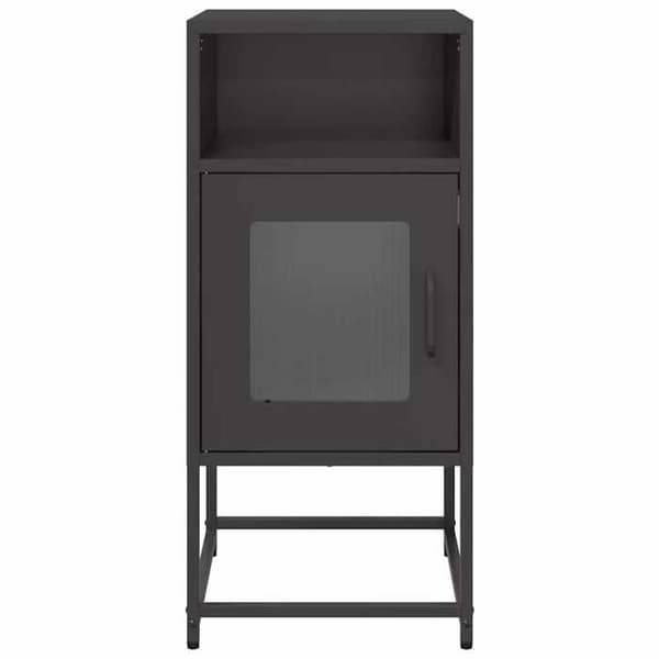 Maison Exclusive - Sort natbord 36x39x78 cm koldvalset stål