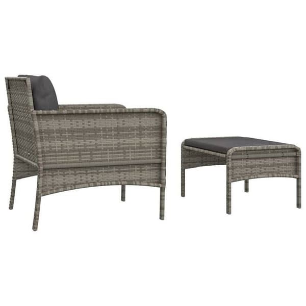 Maison Exclusive - Trädgårdsmöbler 2 delar med kuddar Grå Flätad resin grå