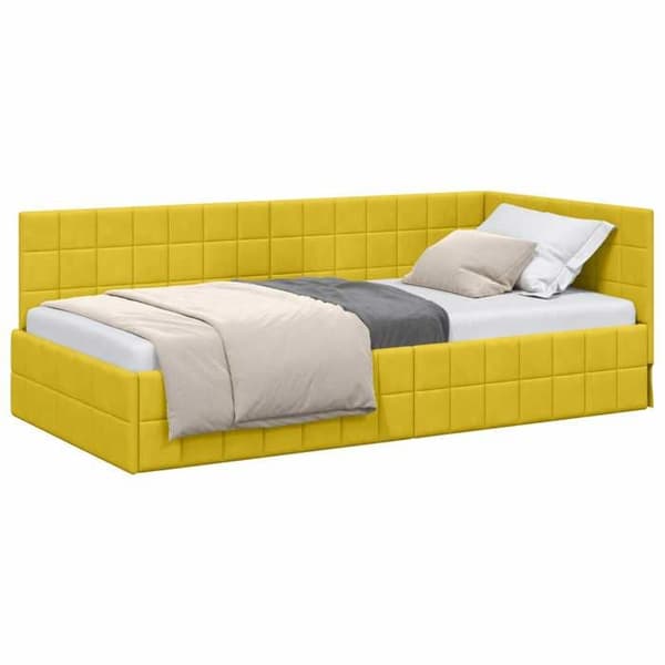 Maison Exclusive - Keltainen kulmasänky 90 cm x 190 cm Sametti