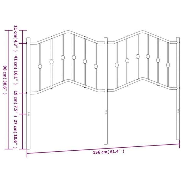 Maison Exclusive - Erstatnings hovedgærde i sort metal 150 cm