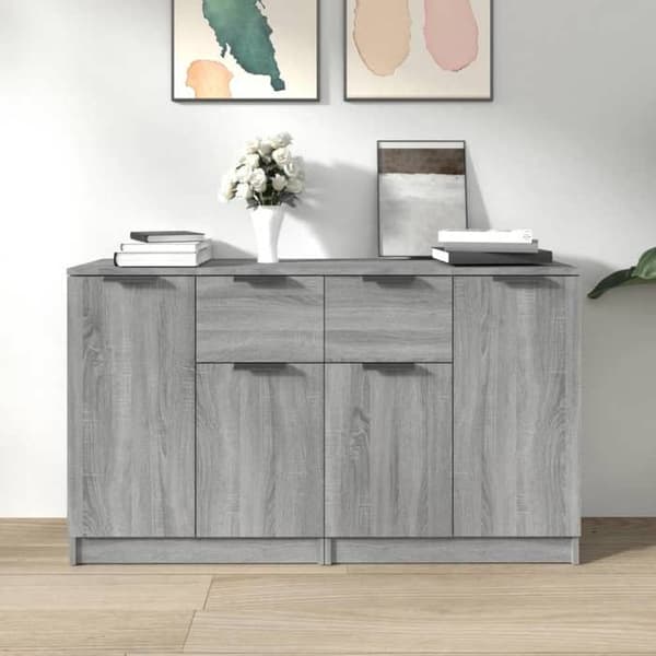 Maison Exclusive - Buffets 2 kpl Sonoma harmaa 60x30x70 cm Tekninen puu Sonoma grå