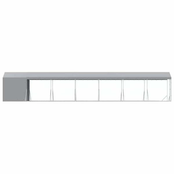 Exklusivt hus - Utomhus hundbur med silvertak 2x14x2,5 m