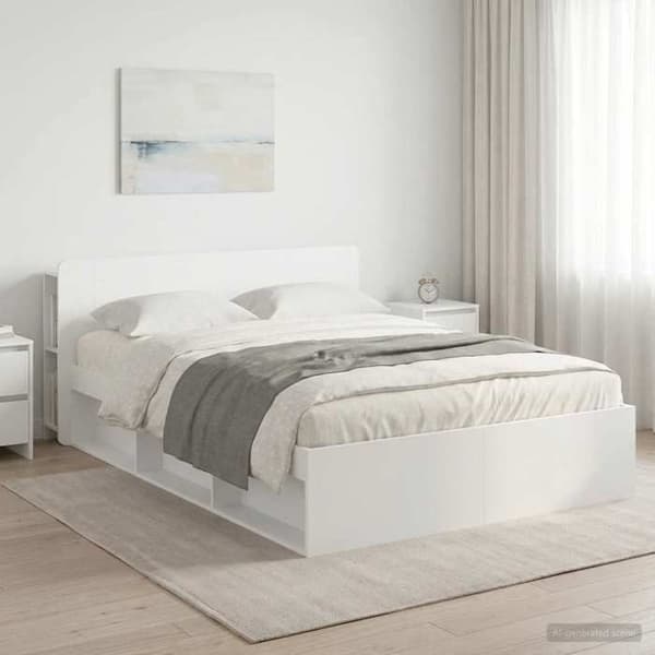 Maison Exclusive - Sängram med förvaring Vit 160 x 200 cm Vit