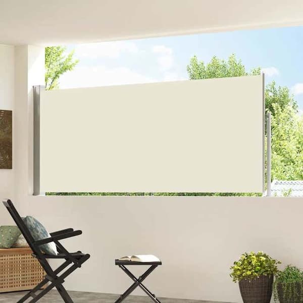 Maison Exclusive - Retractable side awning 117x314 cm Off-white