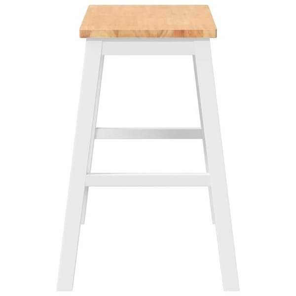 Barstole - EKSKLUSIV HUS - Sæt af 2 - Massivt gummitræ - Hvid - Moderne design Vit