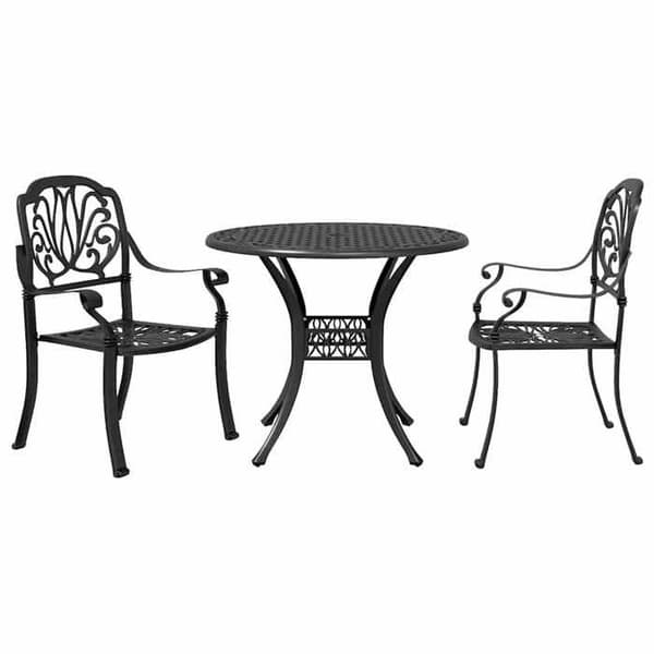 Maison Exclusive - Bistro sæt 3 stk sort støbt aluminium Svart