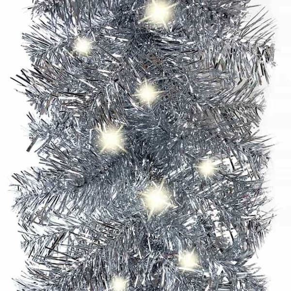 Julekrans - EKSKLUSIV HUS - 10 m - Økonomisk LED - Sølv - USB Silver