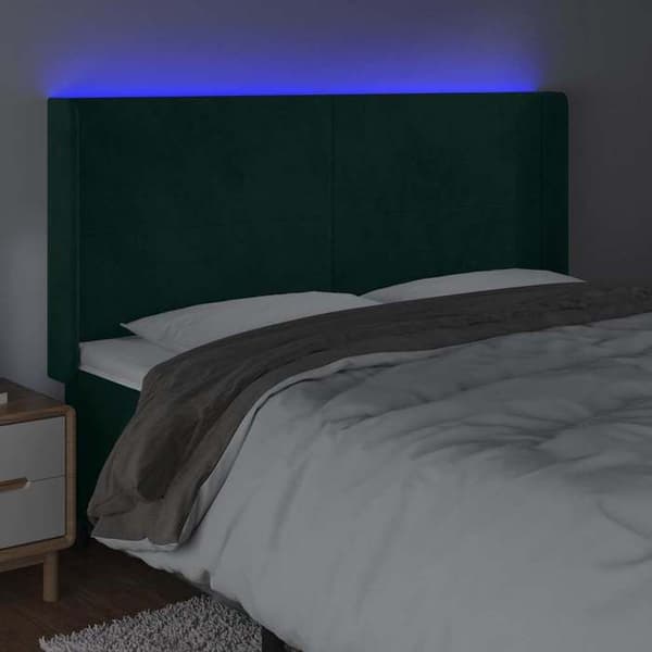 Maison Exclusive - LED-pääty, tummanvihreä 203x16x118/128 cm sametti Mörkgrön