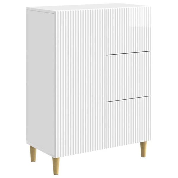 Maison Exclusive - Buffé Vit glänsande 66 x 34,5 x 90 cm Ingenjörsträ