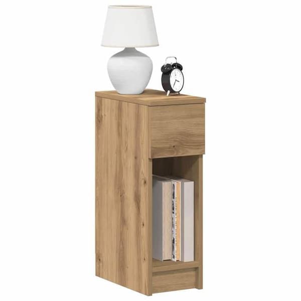 Maison Exclusive - Natborde med skuffe 2 stk. egetræ håndlavet 20x36x60 cm