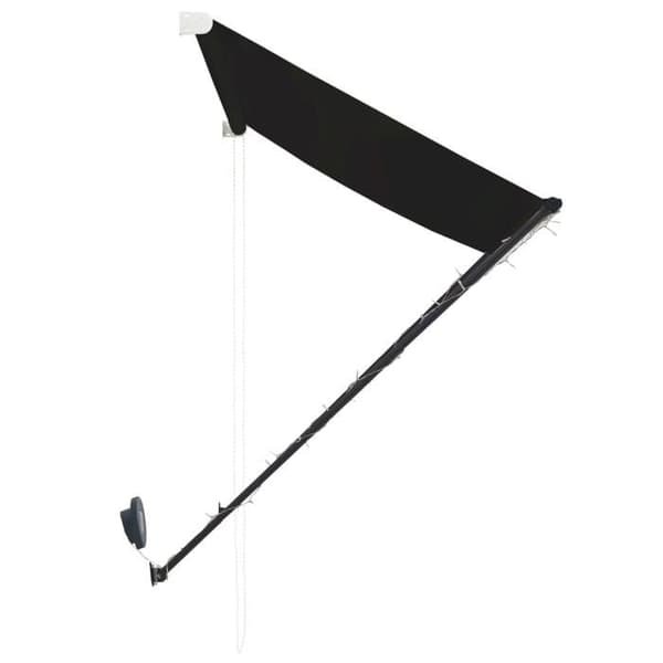 Fällbart tak - Exklusivt hus - 350 x 150 cm - Antracit - Solenergi LED antracit