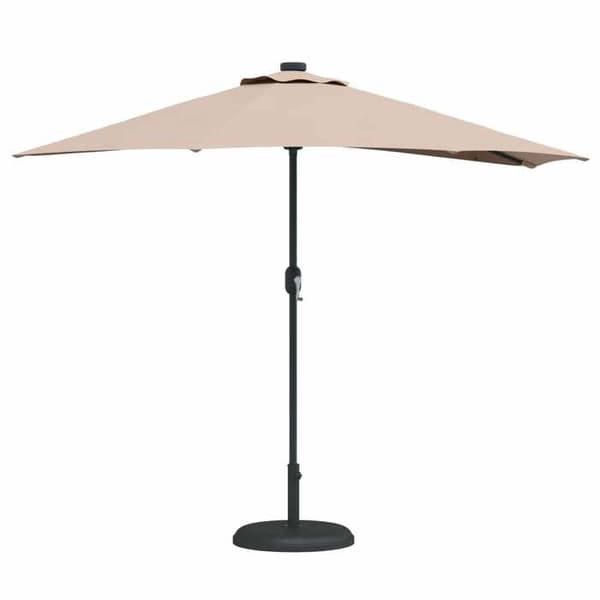 Trädgårdsparasol - MAISON EXCLUSIVE - 294 x 150 x 224 cm - Polyester & stål - Taupe - LED-belysning Mol