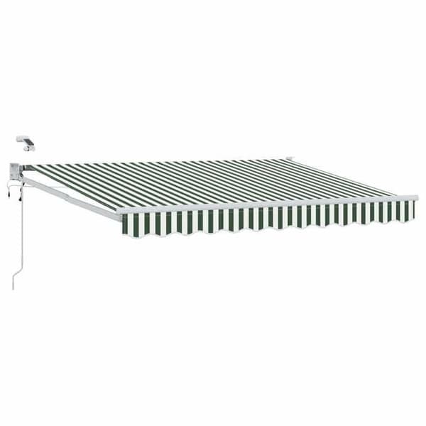 Utdragbart tak - EXKLUSIVT HUS - 3 x 2,5 m - Motoriserat - LED-belysning - Väder sensor Grönt och vitt