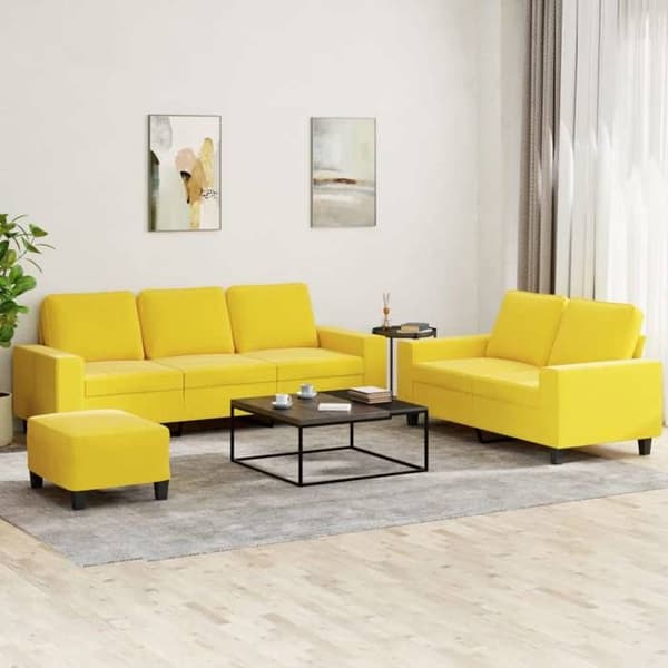 Maison Exclusive - Sæt af 3 sofaer lys gul stof