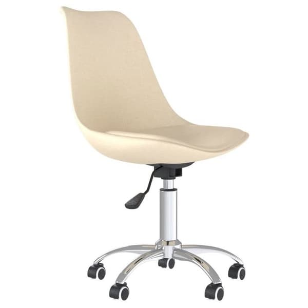 Maison Exclusive - Snurrande matstolar set om 4 Creme Tyg