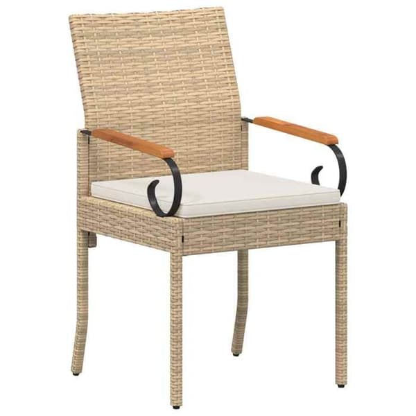 Maison Exclusive - Trädgårdsstolar 2 st Beige och krämvit Beige och vit kräm