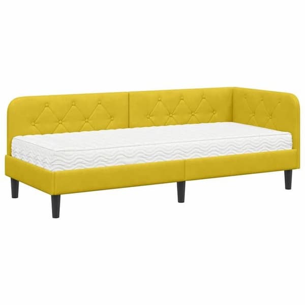 Maison Exclusive - Gul hörnsängram 80 x 200 cm Sammet Gul