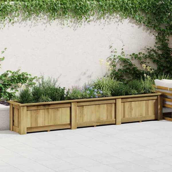 Höjd planteringslåda - EXKLUSIV HEM - 291x50x50 cm - Impregnerad furu - Rektangulär - Väderbeständig
