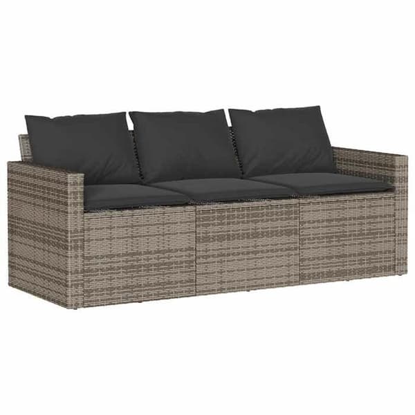 Maison Exclusive - Puutarhakalusteryhmä ja 2 kpl harmaata rottinkityynyä