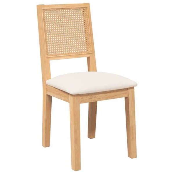 Maison Exclusive - Spisestole med puder 2 stk massiv gummitræ