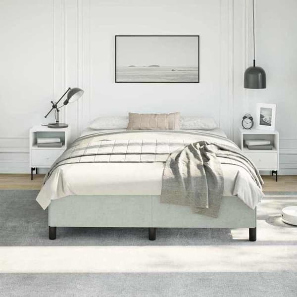 Maison Exclusive - Sengebund uden madras lys grå 152x203 cm velour