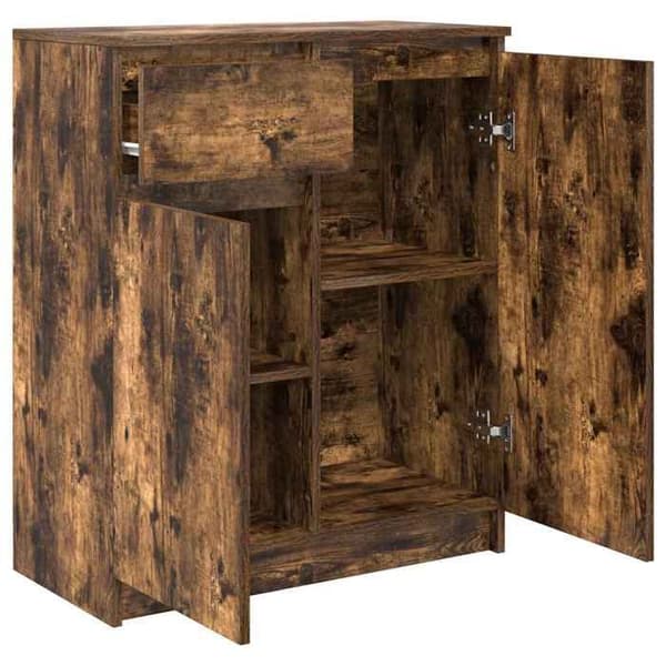 Maison Exclusive - Buffé med låda i rökig ek 71x35x84 cm ingenjörsträ