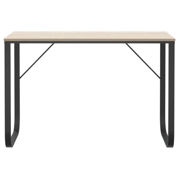 Maison Exclusive - Sort og egetræ computerbord 110x60x73 cm agglomereret Svart och ek