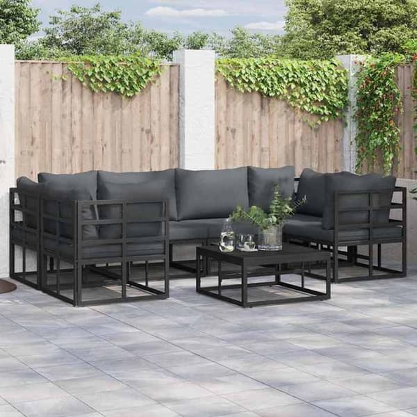 Maison Exclusive - Sæt af 6 pc have-sofaer Sort Aluminium Svart
