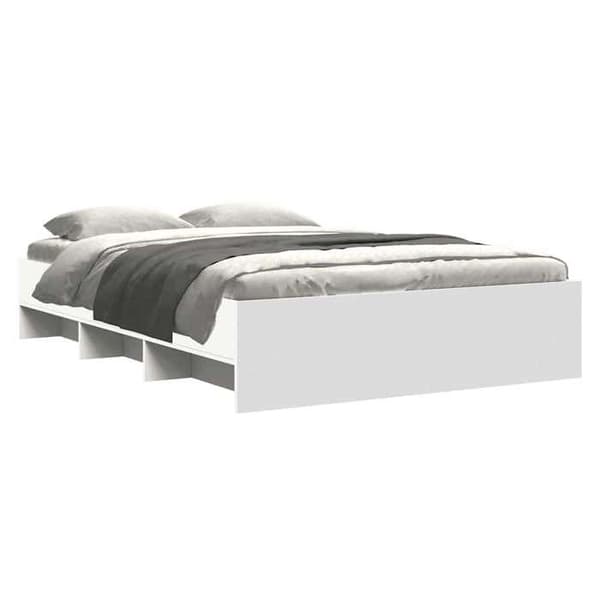 Maison Exclusive - Sängram utan madrass vit 140x200 cm ingenjörsträ