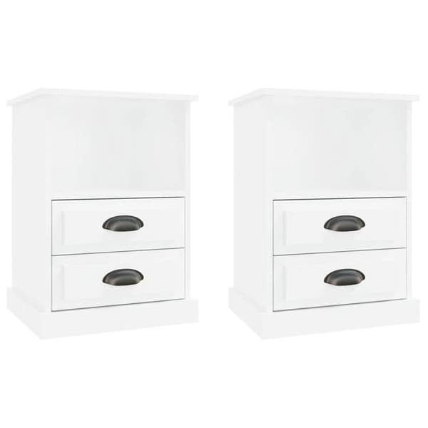 Maison Exclusive - Sängbord 2 st vit glans 43x36x60 cm lysande vit