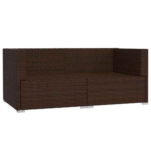 Maison Exclusive - Soffa 2 platser med kuddar Brun Flätad resin brun