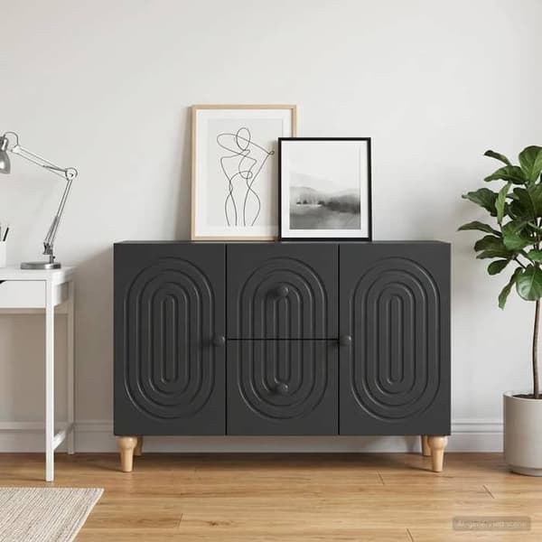 Maison Exclusive - TV-møbel med skuffe Sort 89 x 34,5 x 60 cm Ingeniørtræ