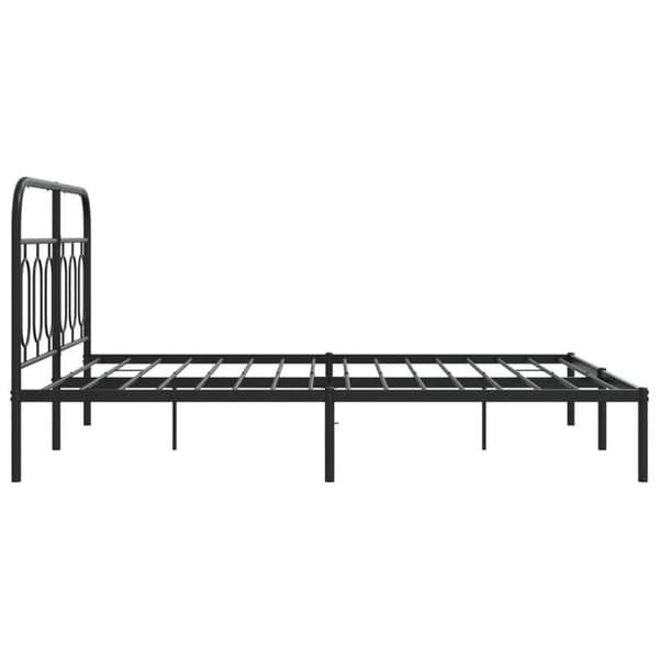 Sengestel - EKSKLUSIV HUS - 140x200 cm - Sort stål - Hovedgærde inkluderet - Opbevaring under sengen Svart