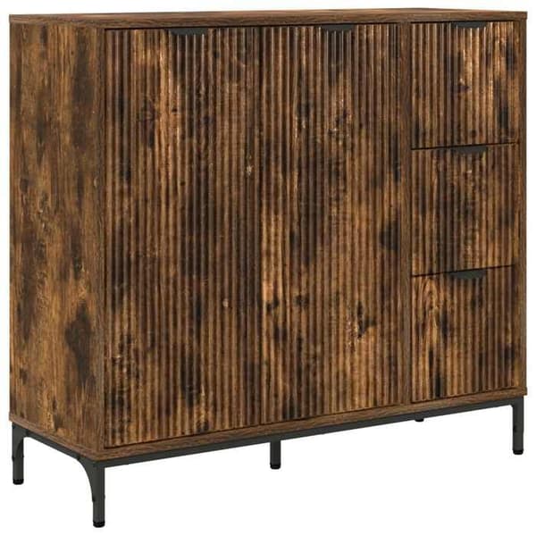 Buffet - EKSKLUSIVT HUS - 89,5x33x82 cm - Røget eg - Ingeniørtræ - Vægmontering mod væltning Rökt ek