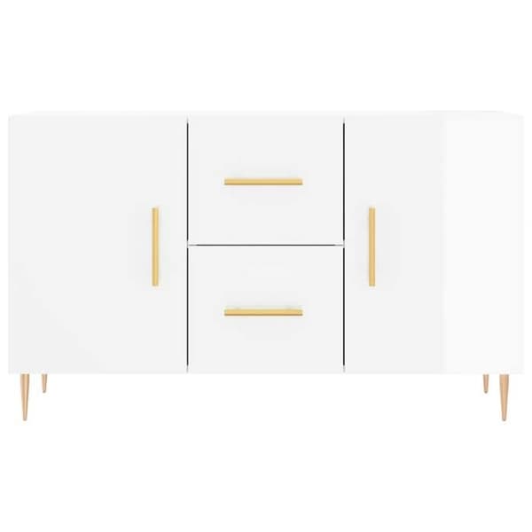Maison Exclusive - Hvid glans buffet 100x36x60 cm ingeniørtræ Vit