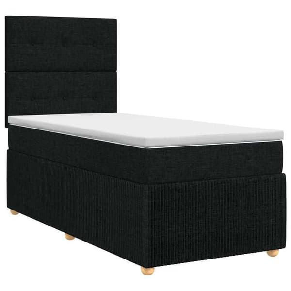 Sengestel med madras - EKSKLUSIV HUS - Boxspring seng - 90 x 200 cm - Sort - Pocketfjedermadras Svart
