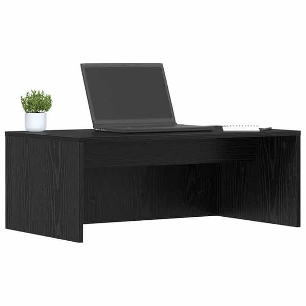 Maison Exclusive - Vægkontor i sort egetræ, ingeniørtræ 80 x 45 x 30 cm