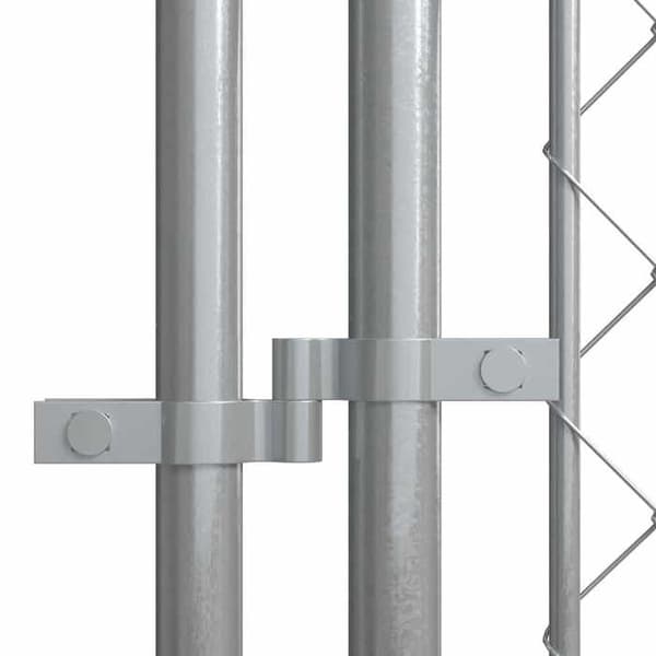 Maison Exclusive - Ulkoilma-aitaus koirille katolla 7,6x3,8x2,3 m Silver