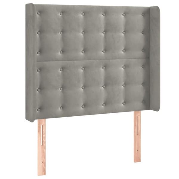 Maison Exclusive - LED Hovedgærde Lys Grå 103x16x118/128 cm Velour ljusgrått