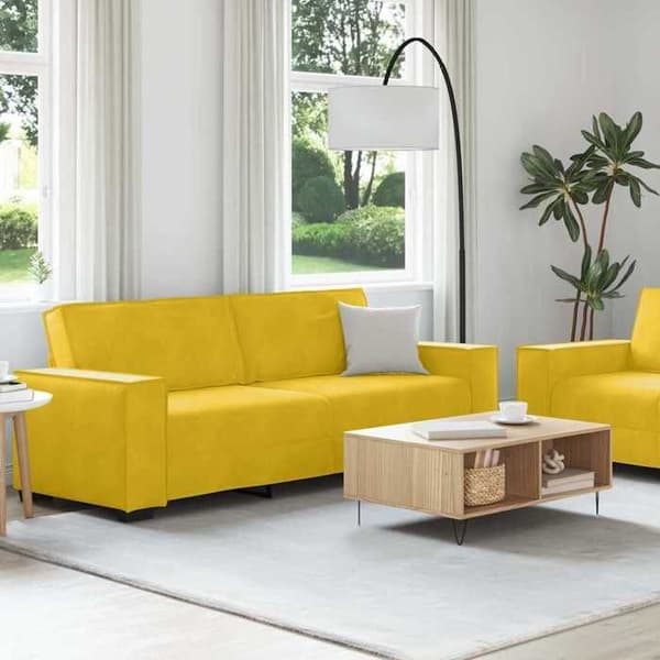 Maison Exclusive - Sæt med 2 pcs sofa med gul fløjlspuder