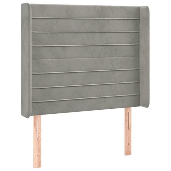 Maison Exclusive - LED-päätyharso Vaaleanharmaa 93x16x118/128 cm Sametti Ljusgrått