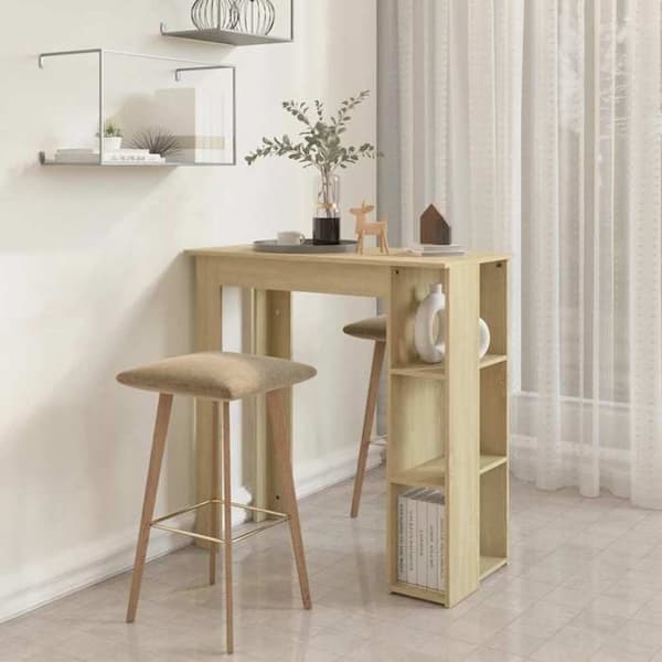 Barbord - EKSKLUSIV HUS - Sonoma eg - 3 hylder - 102x50 cm - Spånplader