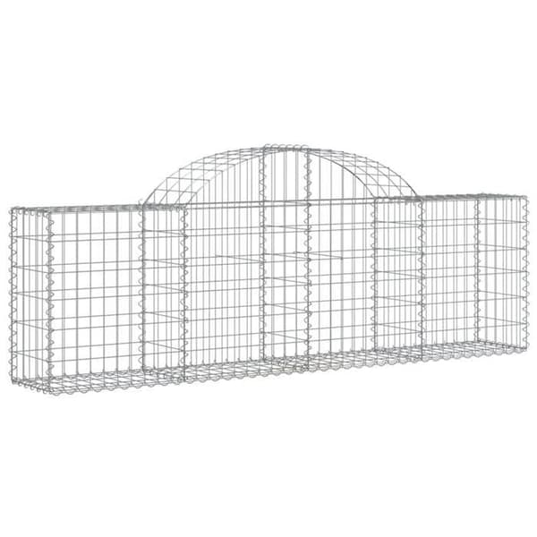 Maison Exclusive - Bågformade gabionkorgar 4 st 200x30x60/80 cm Galvaniserat stål silver-