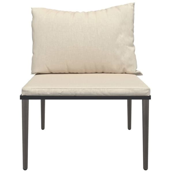Maison Exclusive - Central trädgårdssoffa med grå kuddar i flätad resin