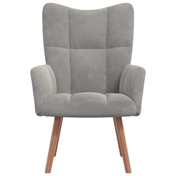 Maison Exclusive - Ljusgrå Velour Relaxstol Ljusgrått