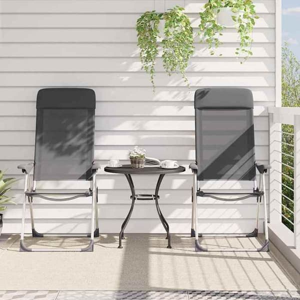 Maison Exclusive - Fällbara campingstolar set om 4 Grå Aluminium Aluminiumgrå