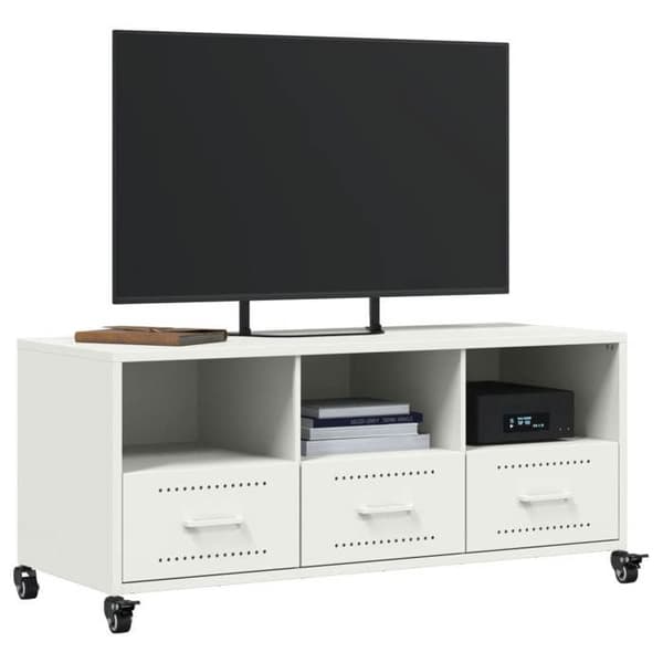 Maison Exclusive - TV-möbel vit 100,5x39x43,5 cm stål