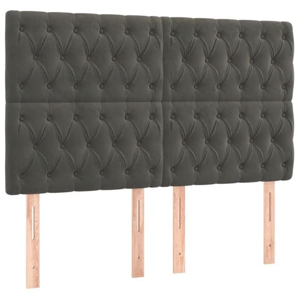 Maison Exclusive - LED-päätyharso Tummanharmaa 160x7x118/128 cm Sametti mörkgrå